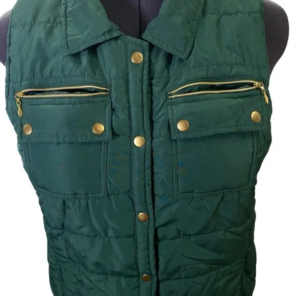 Kim Rogers Women's plus size 1X  Green Quilted lightweight puffer Vest - Picture 6 of 7